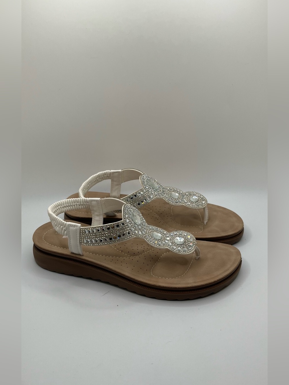 ANDIAMO  Women’s  ADARCY Silver Rhinestone  Slingback Sandals Size 8 M